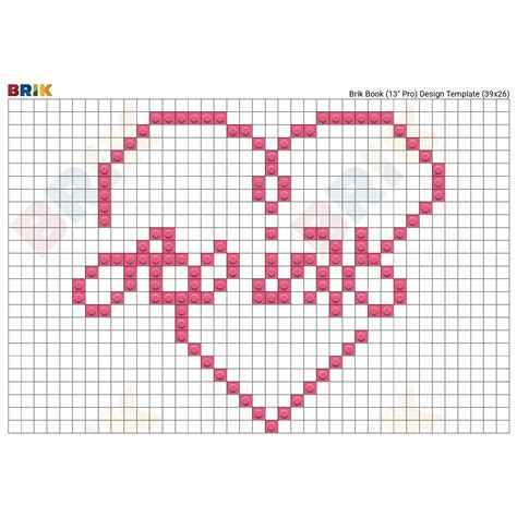 Pixel Heart Pop Up Card Template