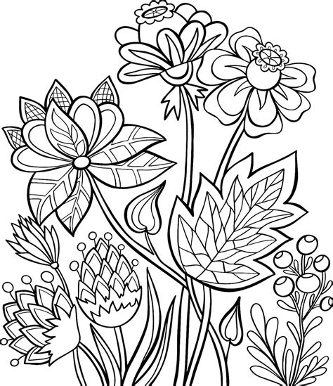 Flower Coloring Pages 15 Beautiful Floral Patterns