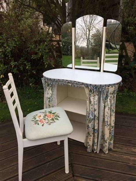 Seat up to five children or adults for group projects and discussions. vintage kidney shape dressing table and chair | Dressing ...