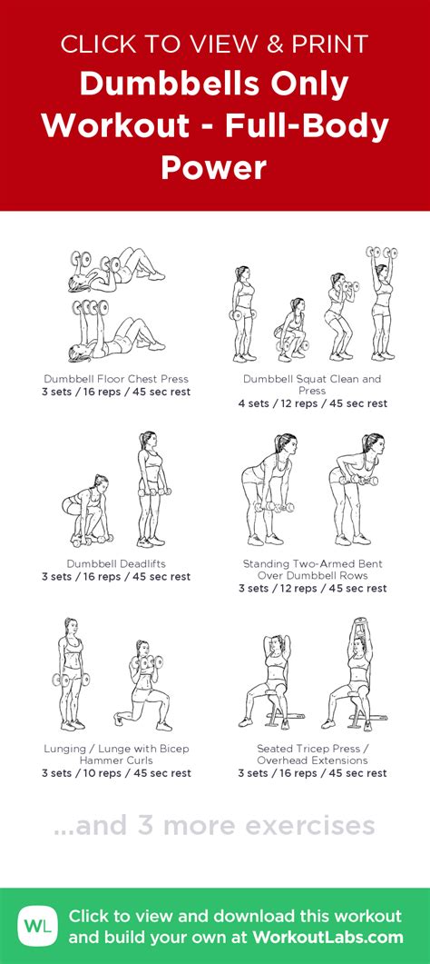 Dumbbells Only Workout Full Body Power Click To View And Print This