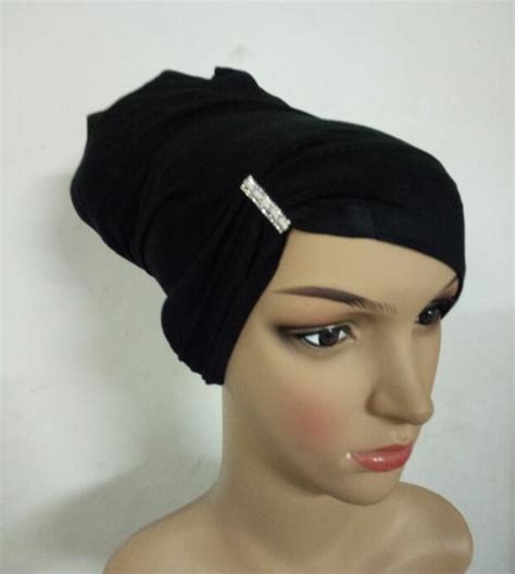 Hijab Tube With Crystal Bead Soft Cotton Headband Wrap Inner Mix Styles