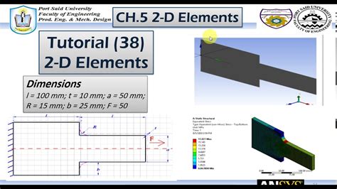 ANSYS Mechanical Tutorial 38 Ch 5 2 D Elements تمارين علي برنامج