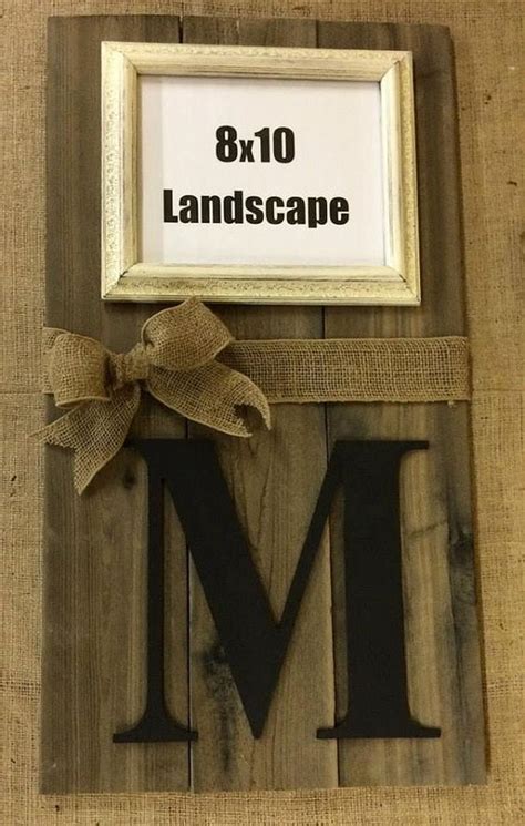 Monogram And Photo Frame Sign Hand Made From Distressedwestern Red