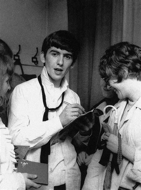 George Harrison Giving Autographs Backstage At Stowe Buckinghamshire