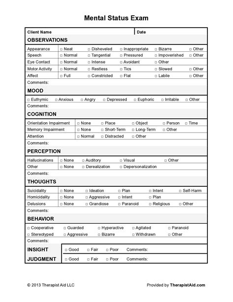 Mental Status Exam Cheat Sheet Form Fill Out And Sign Printable Pdf