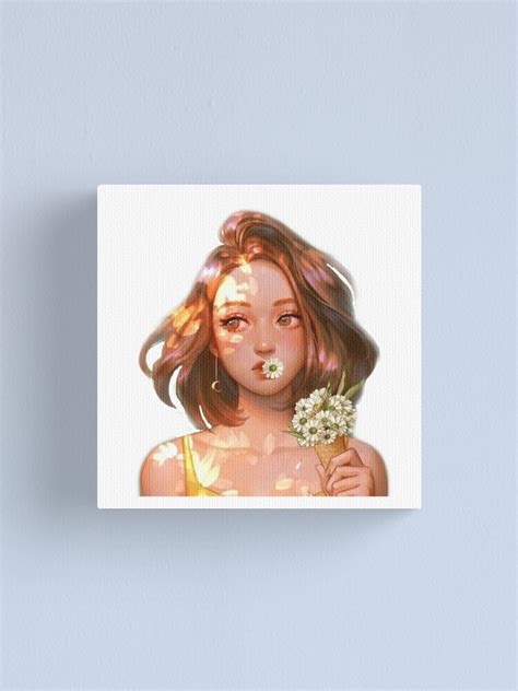 Anime Pretty Girl Pfp With Flowers Canvas Print By Basmalik Redbubble