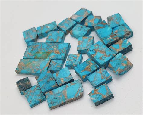AAA Quality 25 PC LOT Blue Copper Turquoise Raw Stone Natural Etsy