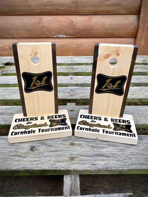 Cornhole Board Trophies Cornhole Tournament Trophies Corn Hole Etsy