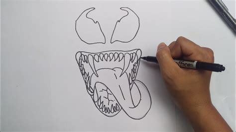 How To Draw Venom Face In Easy Way Drawing Venom Step By