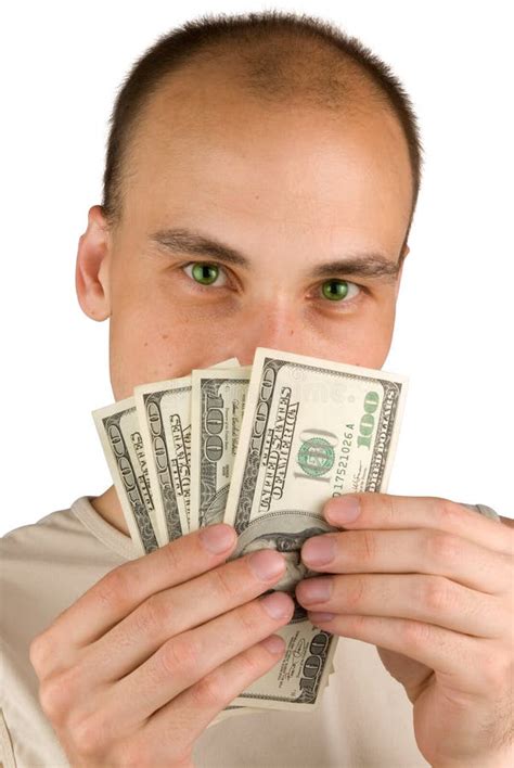 Man Holding Money Stock Photo Image Of Hold Isolated 9975854
