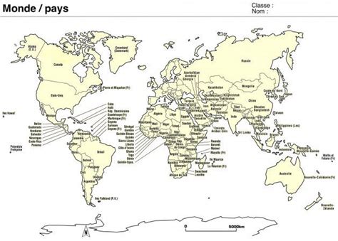 Carte Des Pays Du Monde Planisphère À Imprimer Avec Nom Des Pays Noms