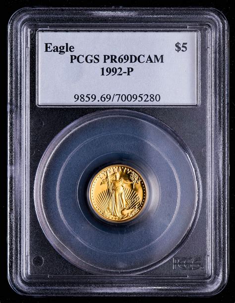 1992 P American Gold Eagle 5 Five Dollar 110 Oz Gold Coin Pcgs Pr69