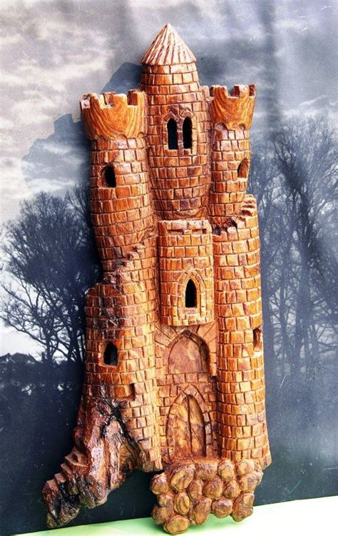 Carving Wooden Castles Cottonwood Bark Love Castle Hand Carved By