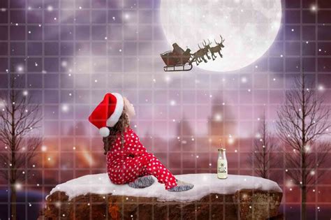 Christmas Photoshop Digital Backdrop Santa Sleigh Backdrop Etsy