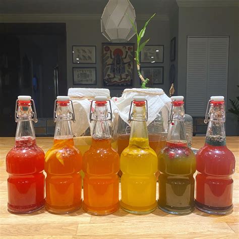 First Batch Attempt Pre-2nd F: some Booch & some Jun. Just need some blues next time! : Kombucha