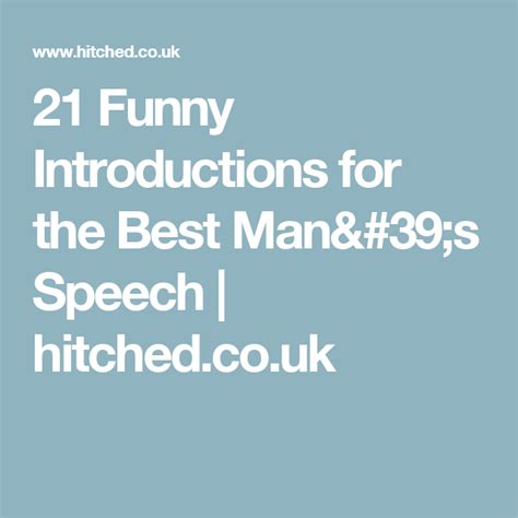 21 Funny Introductions For The Best Mans Speech Funny Introductions