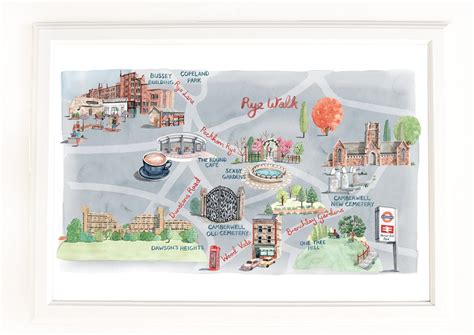 Map Of Peckham Rye In London Signed Limited Edition Giclee Etsy