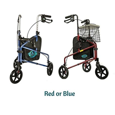 3 Wheel Rollator Walker With Basket Tray And Pouch Medical Walker