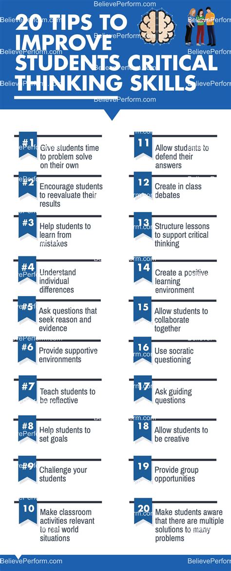 20 Tips Tp Improve Students Critical Thinking Skills Believeperform