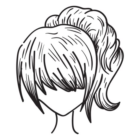 Woman Ponytail Hair Hand Drawn Transparent Png And Svg Vector File
