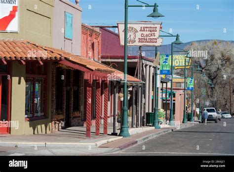 view of main street in the historic center of cottonwood in the verde valley of arizona usa