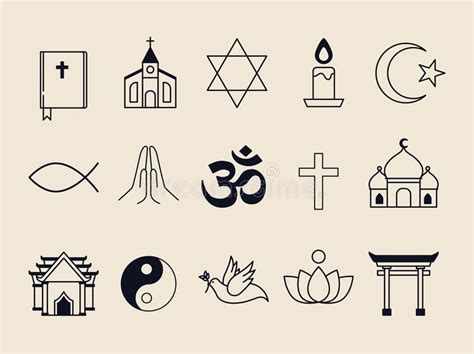 Vector Collection Of Christianity Symbols Stock Vector