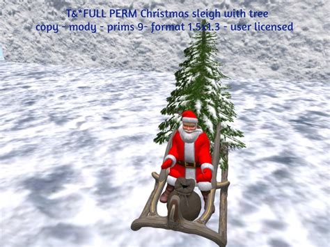Second Life Marketplace Tandfull Perm Christmas Sleigh With Tree