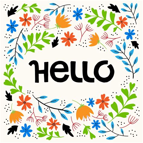 Hello Hand Color Lettering 688717 Vector Art At Vecteezy