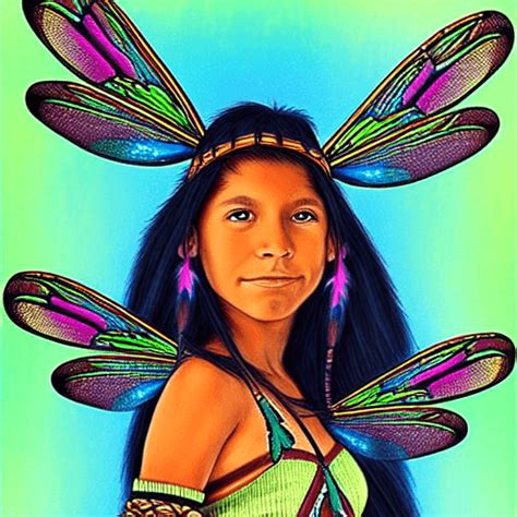Native American Fairy With Dragonfly Wings · Creative Fabrica
