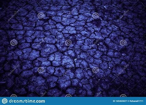 Abstract Texture Of Cracked Graphic Effect In Dark Blue Color