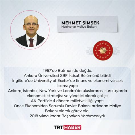 Hazine ve Maliye Bakanlığı görevine Mehmet Şimşek getirildi Son