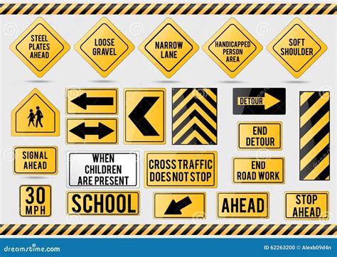 Traffic Signs Collection 05 Out Of 19 Stock Vector Illustration Of