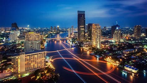 Bangkok Thailand Nuit World Travel Photographie Hd Fond Décran