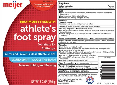 Meijer Distribution Inc Athletes Foot Spray Drug Facts