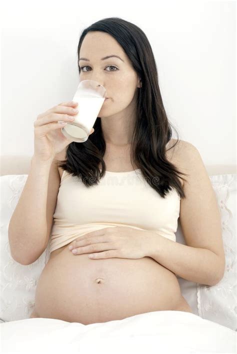 Pregnant Drinking Milk Free Stock Photos Stockfreeimages