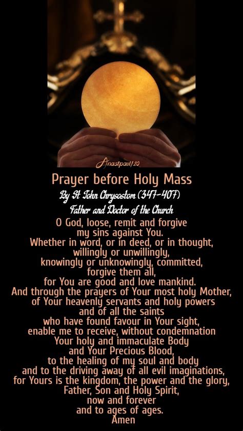 Our Morning Offering 11 October St John Chrysostoms Prayer Before Holy Mass Anastpaul