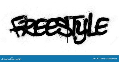Graffiti Freestyle Word Sprayed In Black Over White Stock Vector