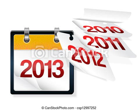 Clipart Vector Of Calendar With Flying Paages With Years On Them