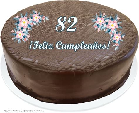 82 Años ¡feliz Cumpleaños Tarta