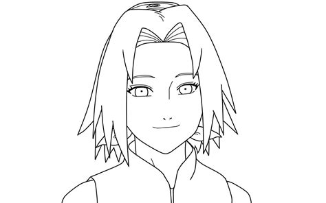 Haruno Sakura Smile Coloring Pages For Kids G4n Printable Naruto