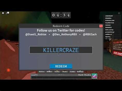 When you log in, right at the bottom of the screen, there is a twitter icon you can click to redeem any of the codes you want to use if they still work. new codes in 🔪 Survive the Killer! - YouTube