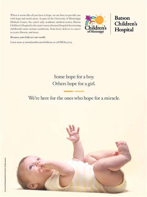 Batson Childrens Hospital Kids Campaign Full Color Ad Jan 2014
