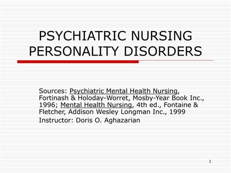 Ppt Psychiatric Nursing Personality Disorders Powerpoint Presentation