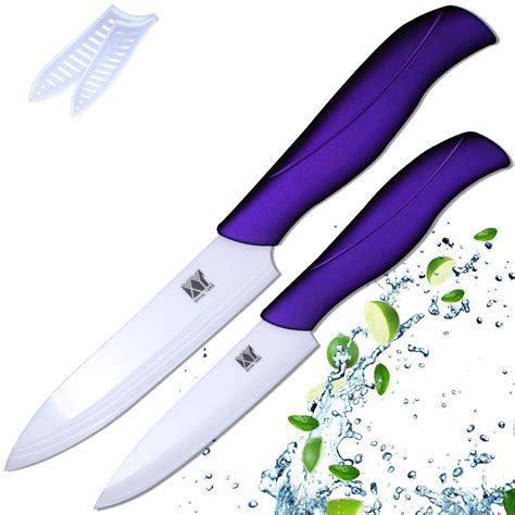 Ceramic Knife Set 4 Inch Utility Knife And 5 Inch Slicing Knife With