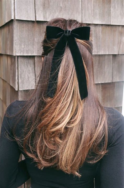 Black Velvet Hair Bow Barrette Delicate Hair Bow T For Etsy In