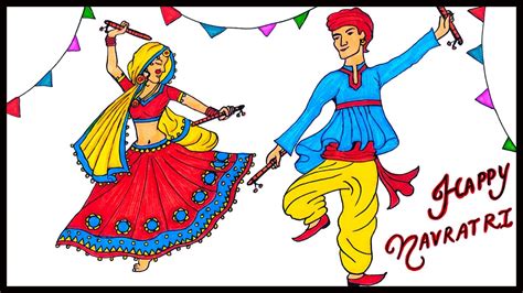 A Drawing Of Any Festevial How To Colour Diwali Festival Scene