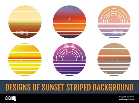Sunset Striped Backgrounds Sunset Striped Backdrops Stock Vector Image