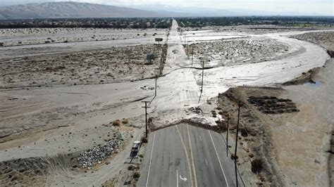 Drone Footage Shows Historic Flood Damage In California Desert