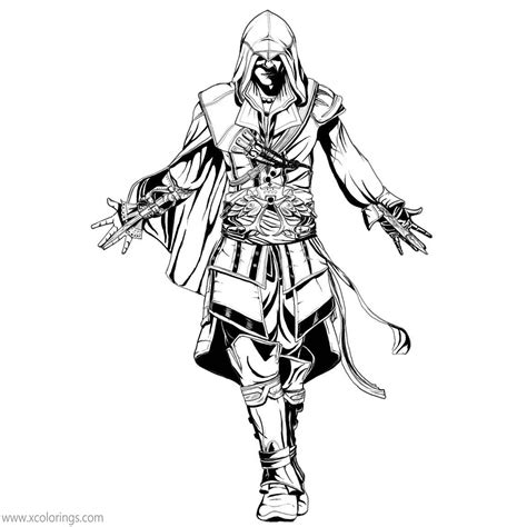 Assassins Creed Coloring Pages Assassin Creed Ezio Colouring Pages My