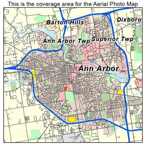 Aerial Photography Map Of Ann Arbor Mi Michigan